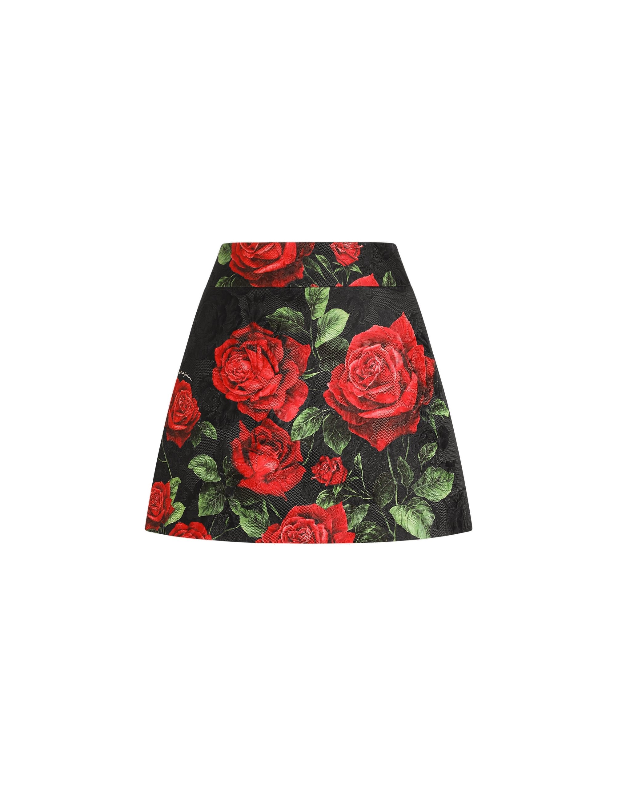 Dolce & Gabbana Rose-print brocade skirt