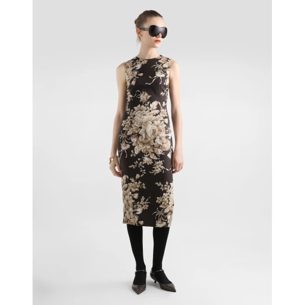 Dolce & Gabbana Rose-print charmeuse dress, view 2