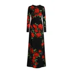 Dolce & Gabbana Rose-print charmeuse dress