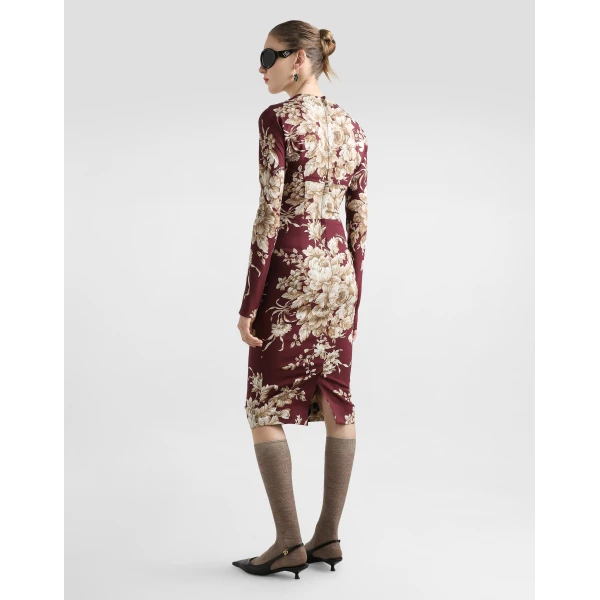 Dolce & Gabbana Rose-print charmeuse dress, view 3