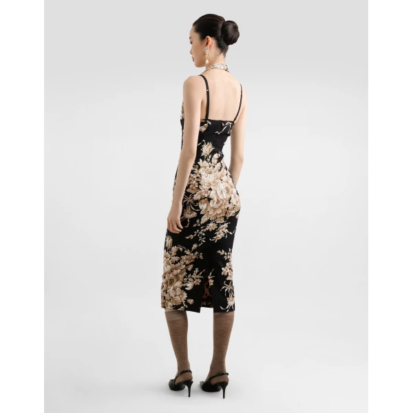 Dolce & Gabbana Rose-print charmeuse dress, view 3