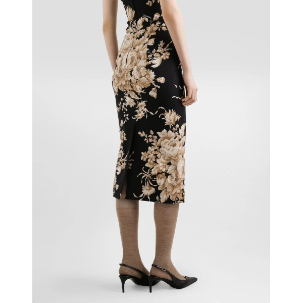 Dolce & Gabbana Rose-print charmeuse dress, view 5
