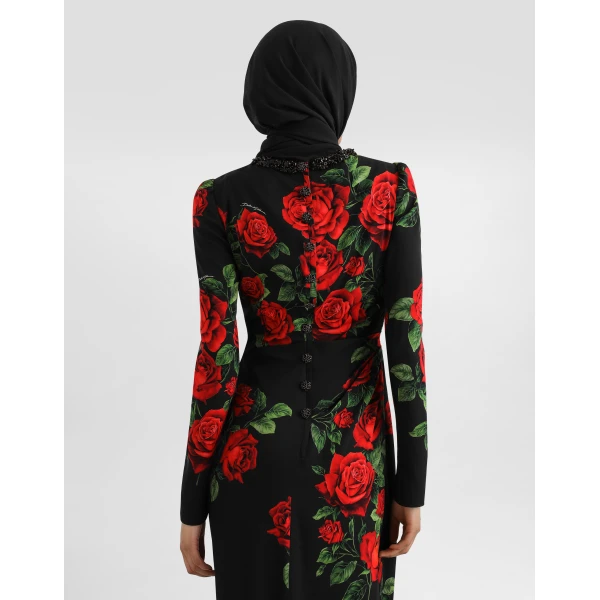Dolce & Gabbana Rose-print charmeuse dress, view 5