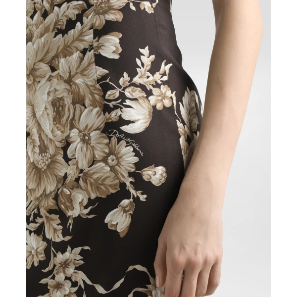 Dolce & Gabbana Rose-print charmeuse dress, view 6