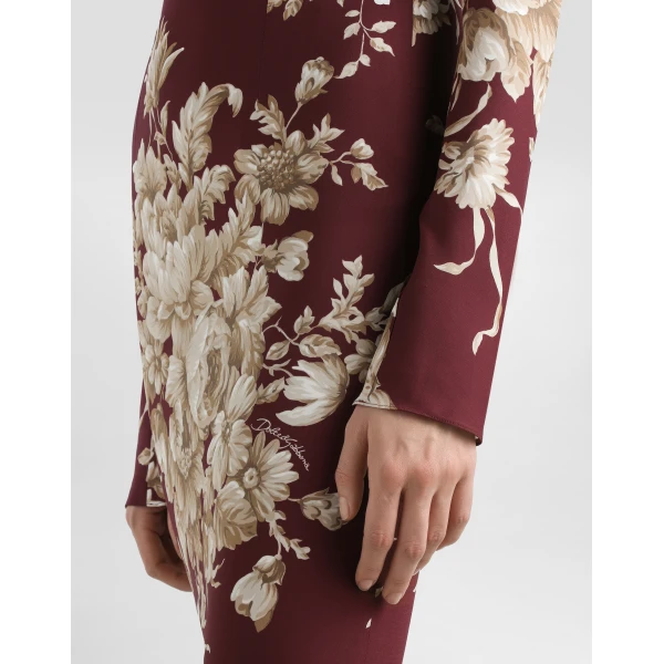 Dolce & Gabbana Rose-print charmeuse dress, view 6
