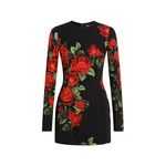 Dolce & Gabbana Rose-print charmeuse dress