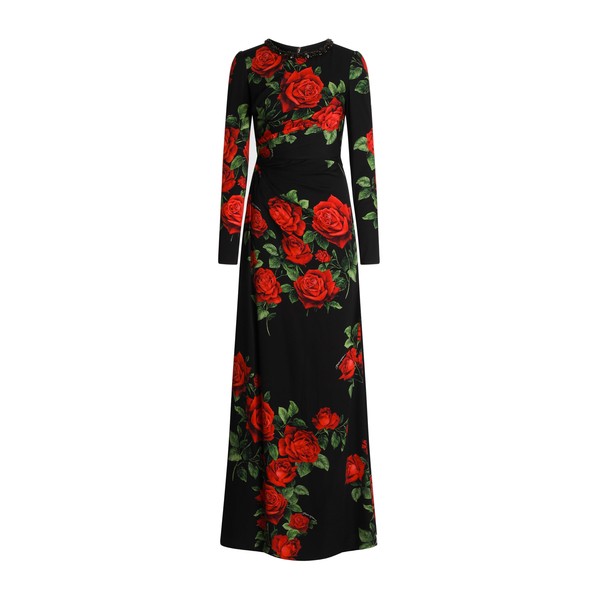 Dolce & Gabbana Rose-print charmeuse dress