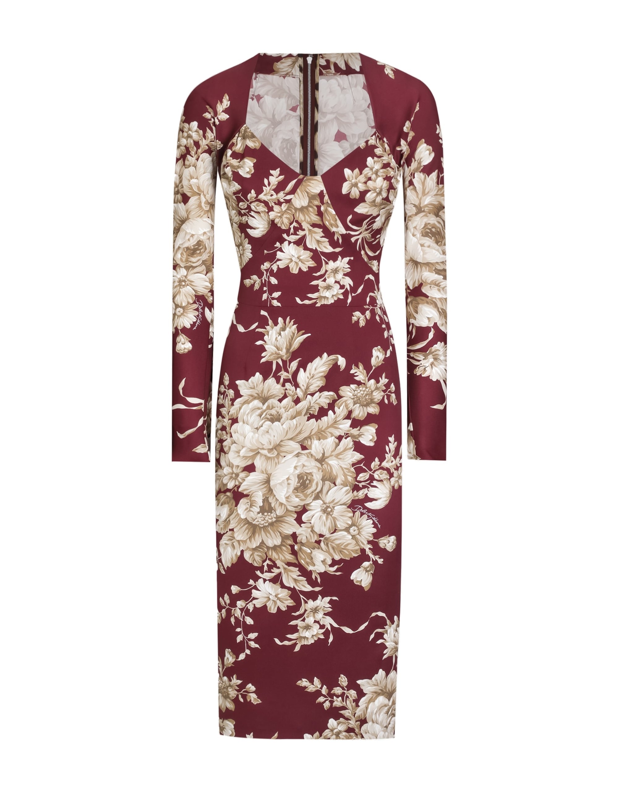 Dolce & Gabbana Rose-print charmeuse dress
