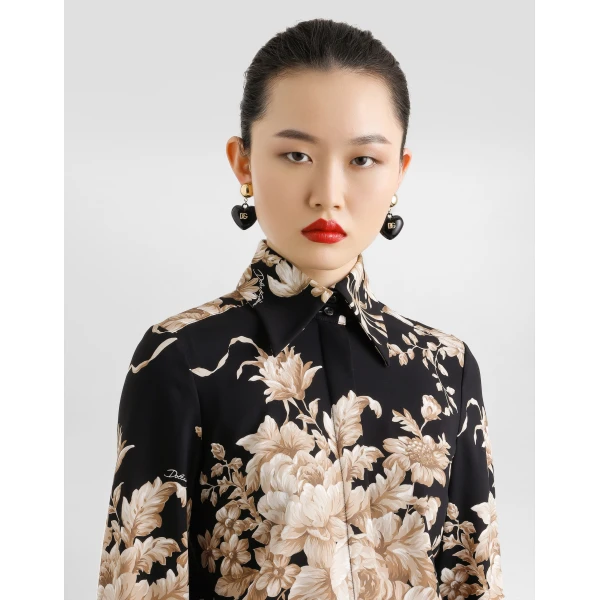 Dolce & Gabbana Rose-print charmeuse shirt, view 4