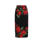 Dolce & Gabbana Rose-print charmeuse skirt