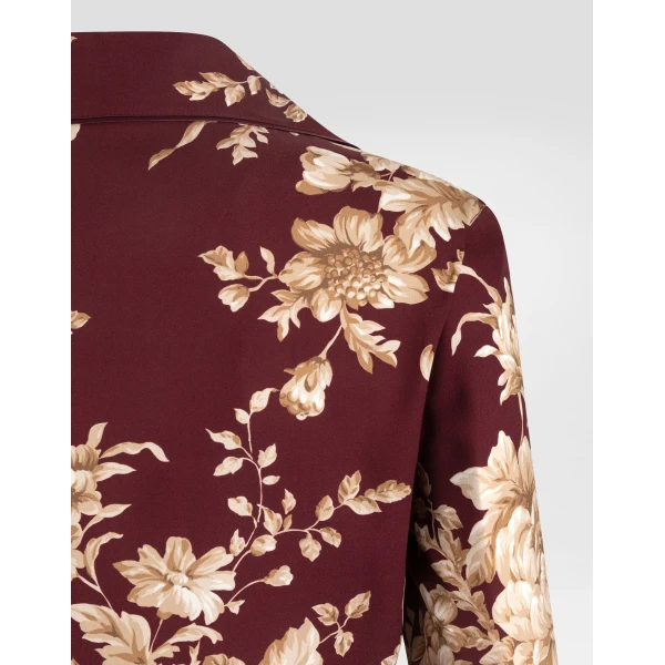 Dolce & Gabbana Rose-print charmeuse vanity shirt, view 4
