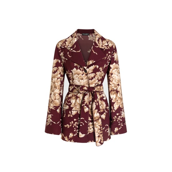 Dolce & Gabbana Rose-print charmeuse vanity shirt