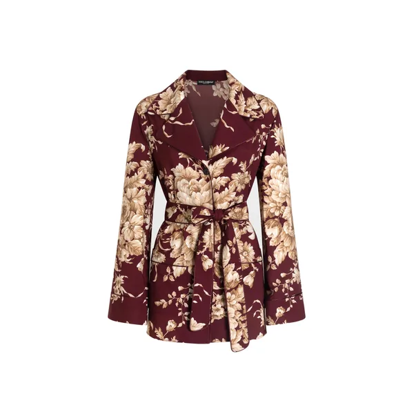 Dolce & Gabbana Rose-print charmeuse vanity shirt