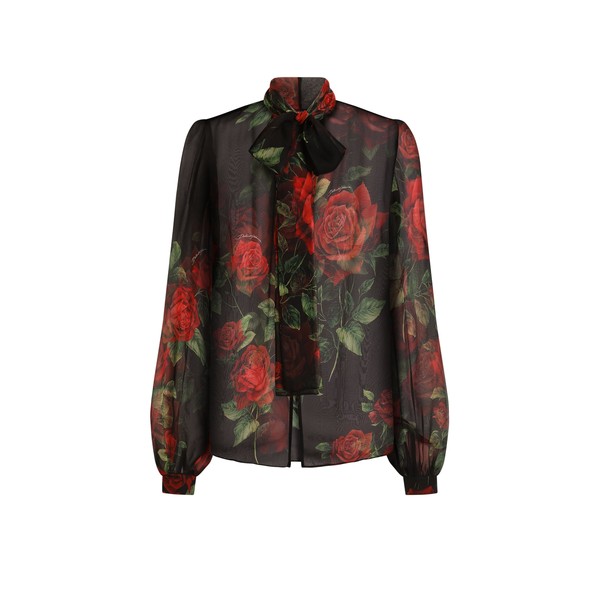 Dolce & Gabbana Rose-print chiffon blouse
