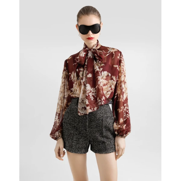 Dolce & Gabbana Rose-print chiffon shirt, view 2