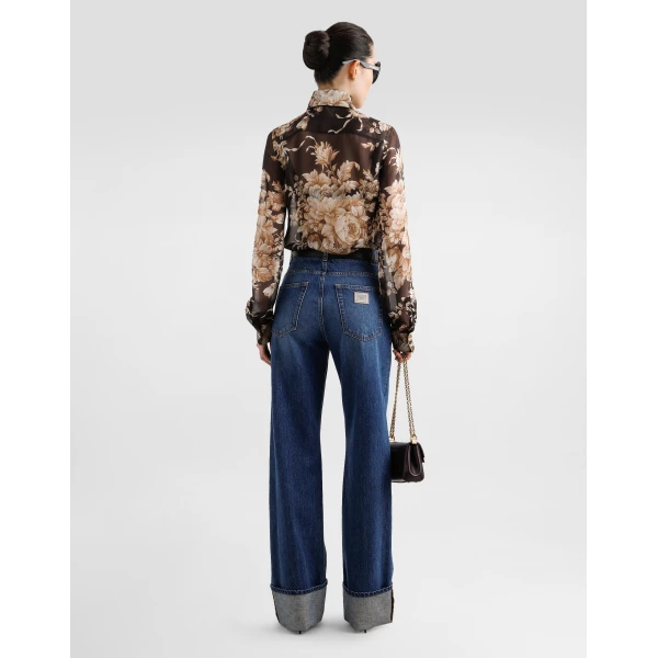 Dolce & Gabbana Rose-print chiffon shirt, view 3