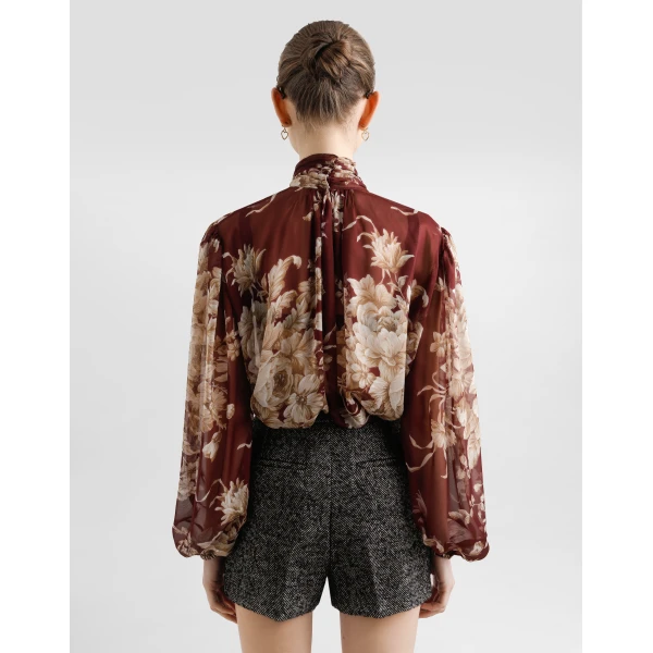 Dolce & Gabbana Rose-print chiffon shirt, view 3