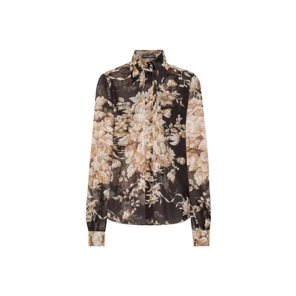 Dolce & Gabbana Rose-print chiffon shirt