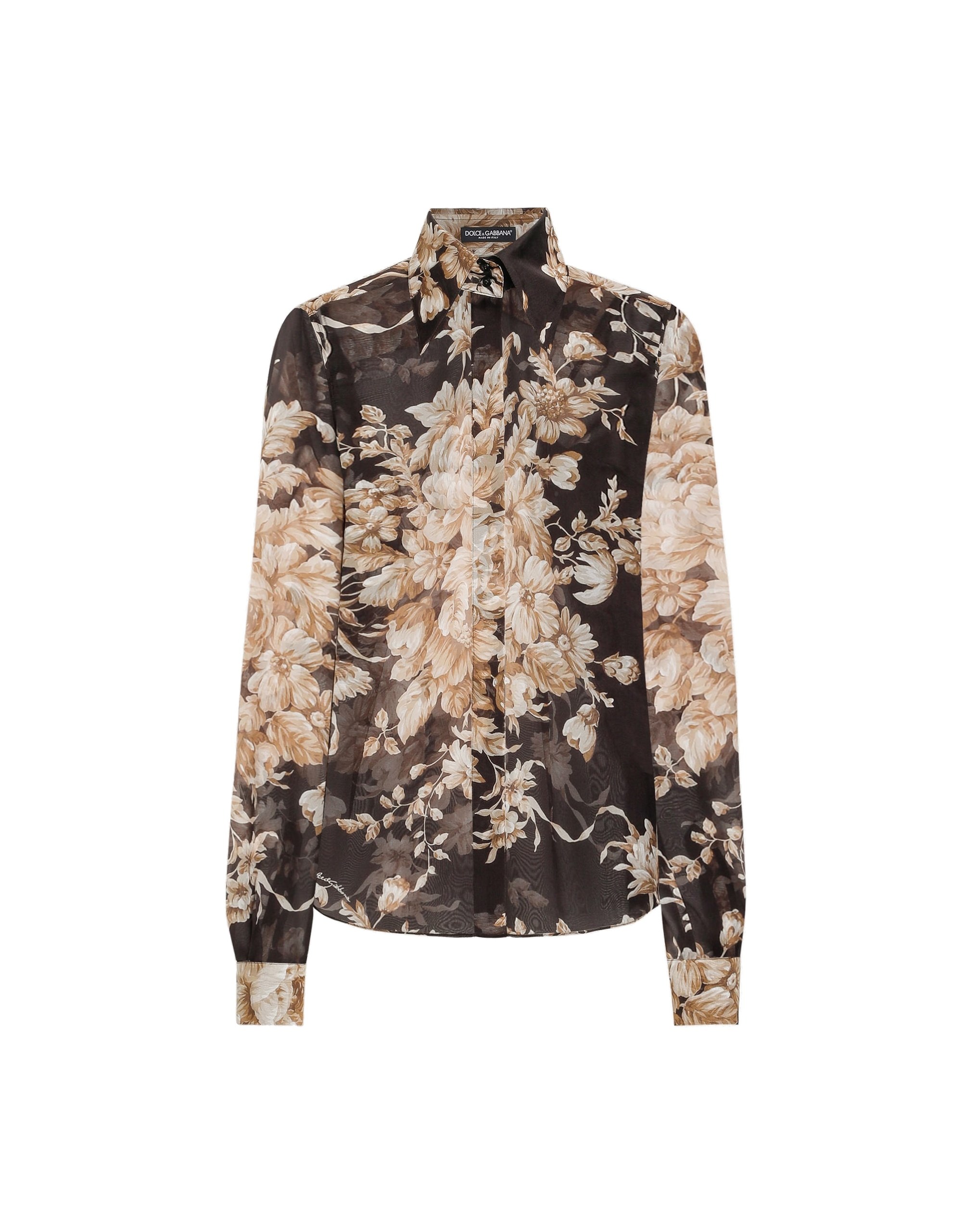 Dolce & Gabbana Rose-print chiffon shirt