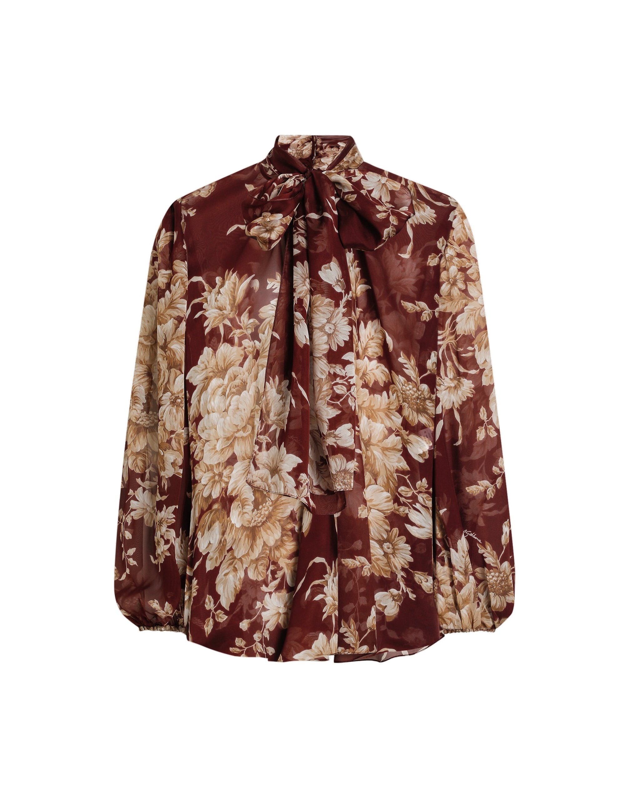Dolce & Gabbana Rose-print chiffon shirt