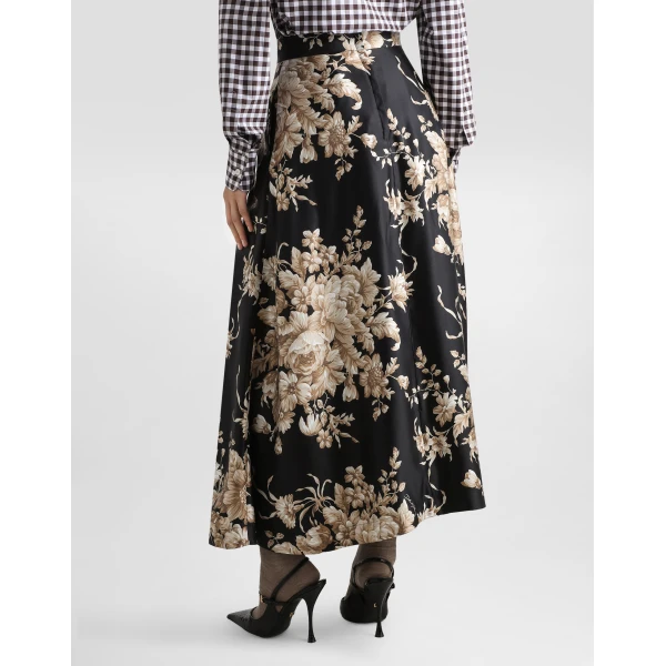 Dolce & Gabbana Rose-print midi skirt, view 3