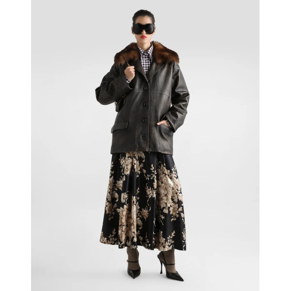 Dolce & Gabbana Rose-print midi skirt, view 4