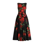Dolce & Gabbana Rose-print poplin dress