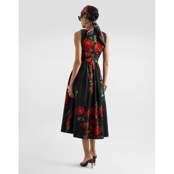 Dolce & Gabbana Rose-print poplin dress, view 3