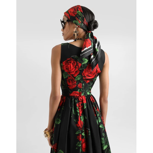 Dolce & Gabbana Rose-print poplin dress, view 5
