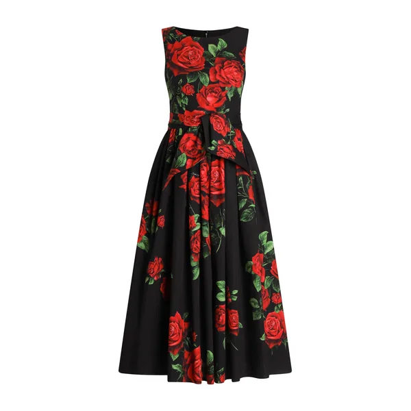 Dolce & Gabbana Rose-print poplin dress