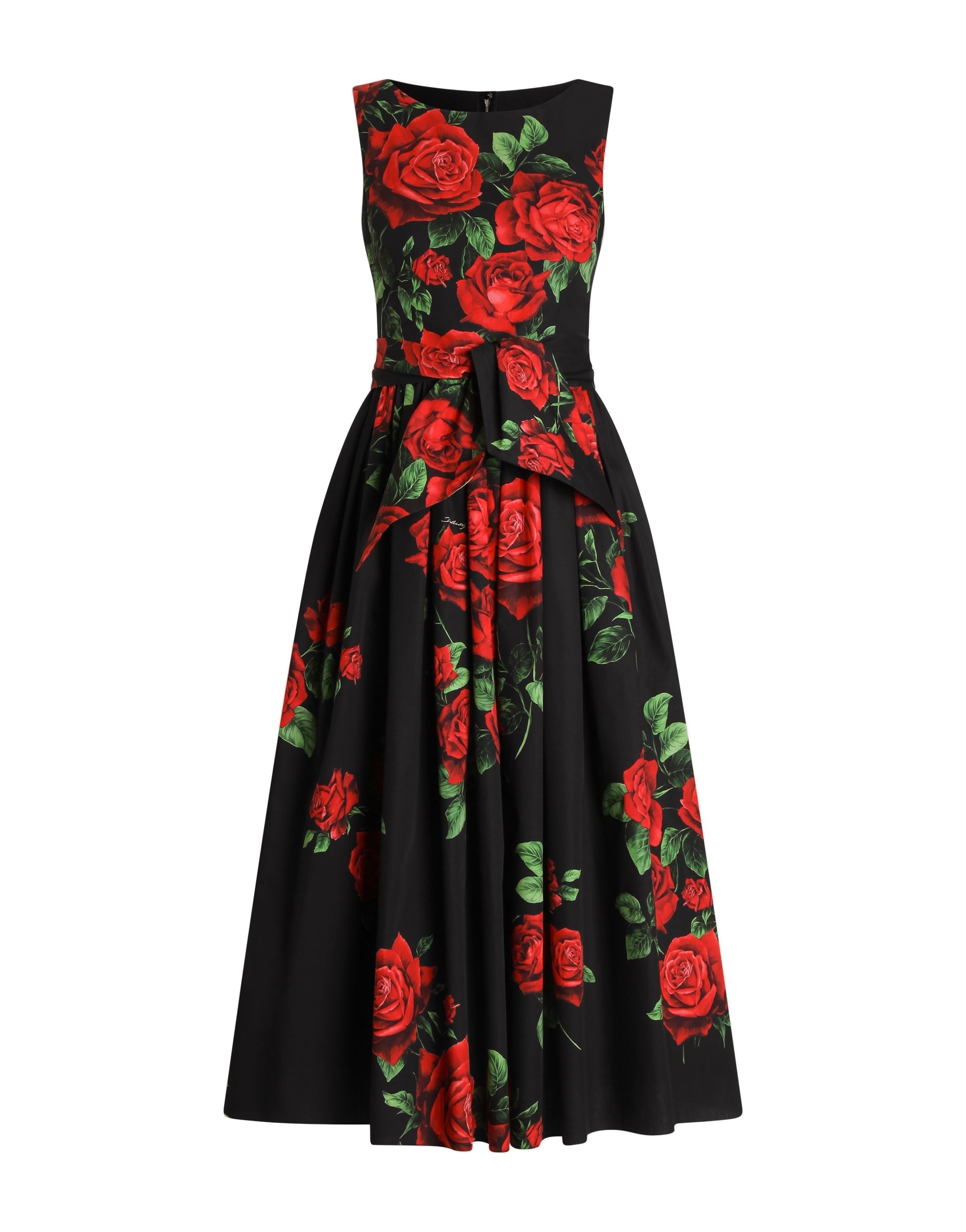 Dolce & Gabbana Rose-print poplin dress