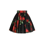 Dolce & Gabbana Rose-print poplin skirt