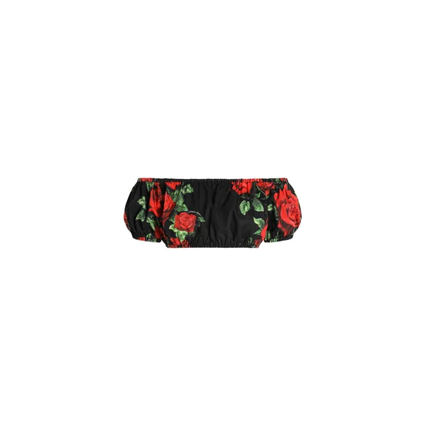 Dolce & Gabbana Rose-print poplin top