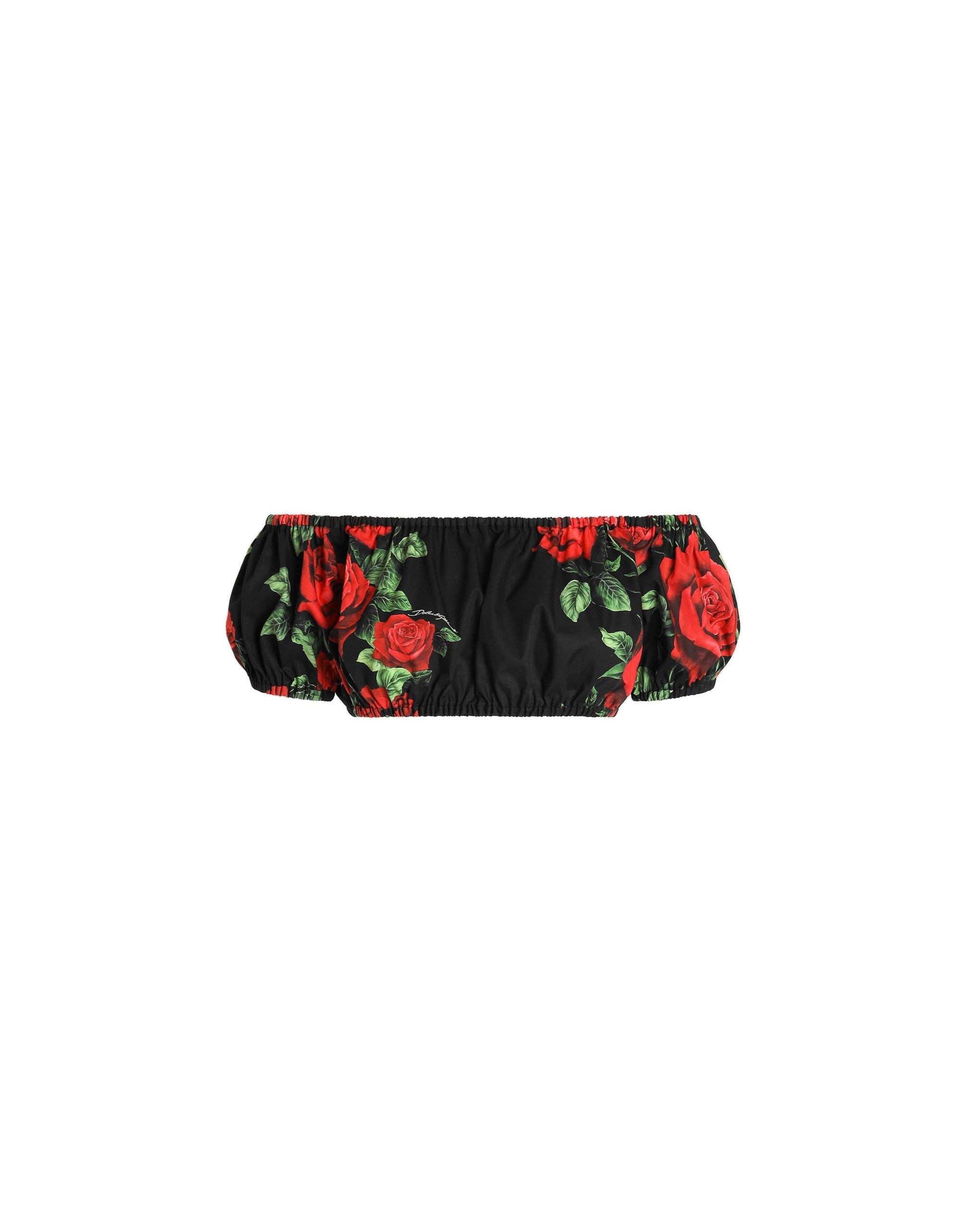 Dolce & Gabbana Rose-print poplin top