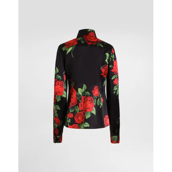 Dolce & Gabbana Rose-print satin shirt, view 2