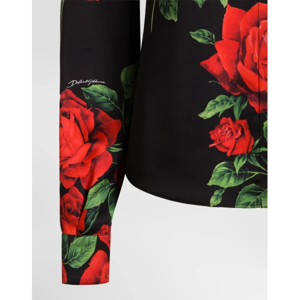 Dolce & Gabbana Rose-print satin shirt, view 3