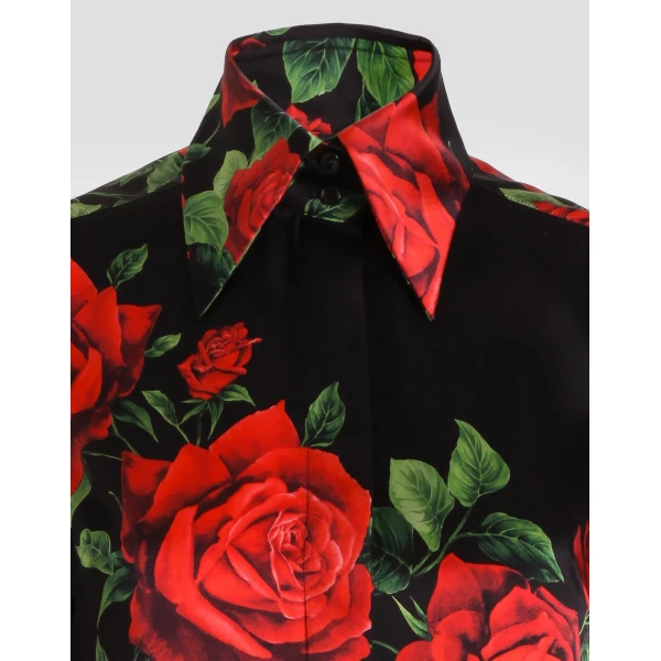 Dolce & Gabbana Rose-print satin shirt, view 4