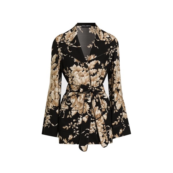 Dolce & Gabbana Rose-print silk vanity shirt