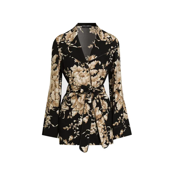 Dolce & Gabbana Rose-print silk vanity shirt