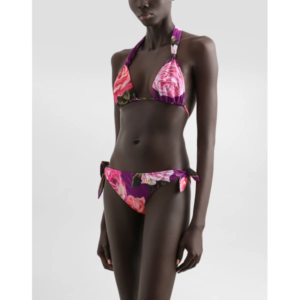 Dolce & Gabbana Rose-print triangle bikini, view 2