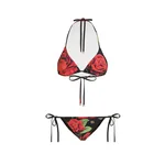 Dolce & Gabbana Rose-print triangle bikini
