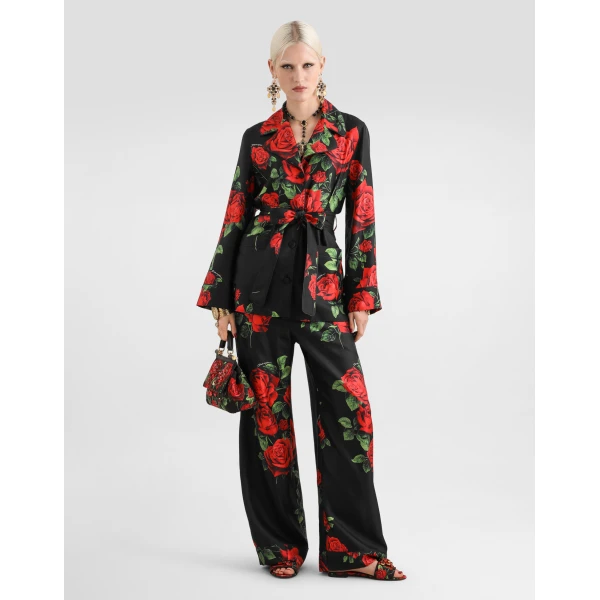 Dolce & Gabbana Rose-print vanity twill shirt, view 2