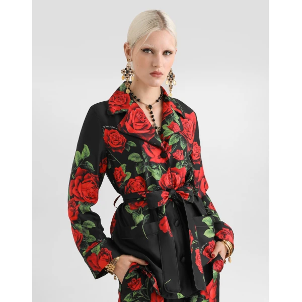 Dolce & Gabbana Rose-print vanity twill shirt, view 4