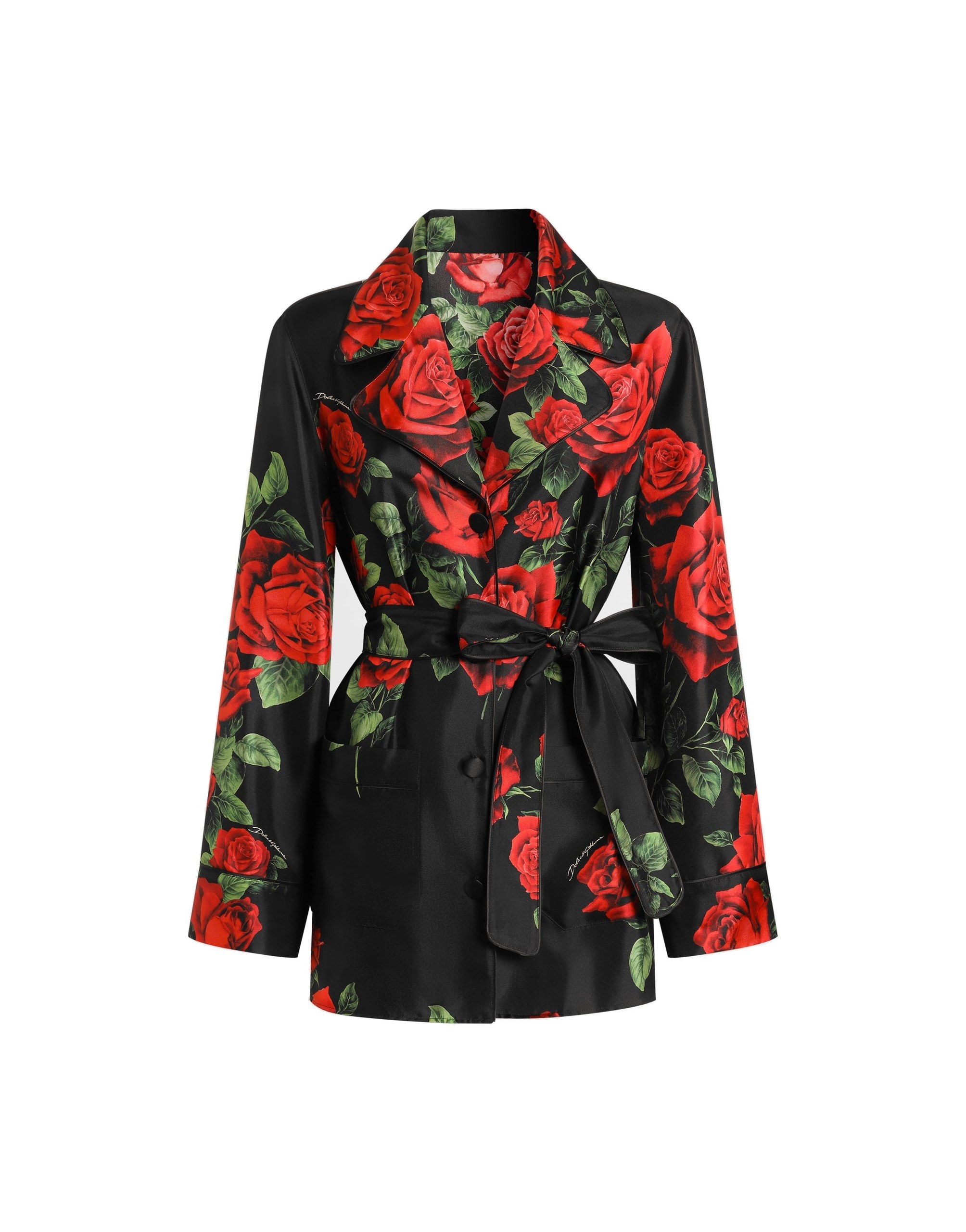 Dolce & Gabbana Rose-print vanity twill shirt