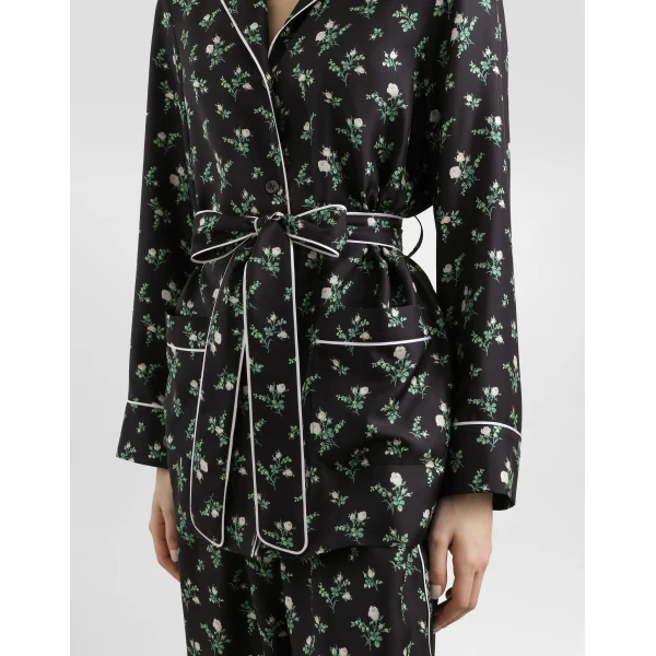 Dolce & Gabbana Roses and lilies of the valley-print twill shirt, view 4
