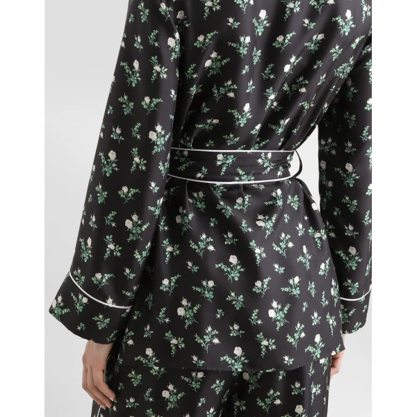 Dolce & Gabbana Roses and lilies of the valley-print twill shirt, view 6