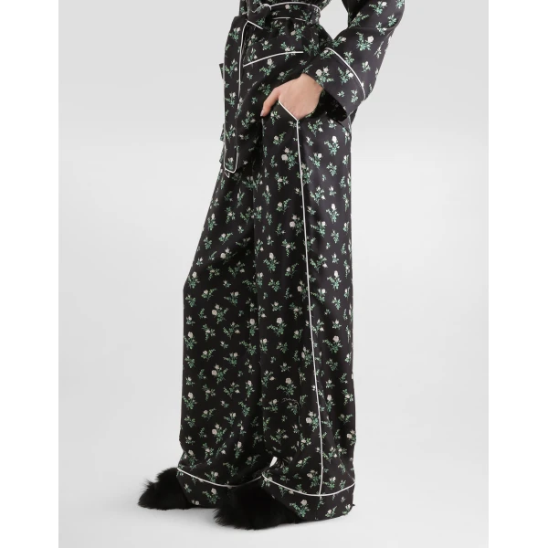 Dolce & Gabbana Roses and lilies of the valley-print twill vanity trousers, view 4