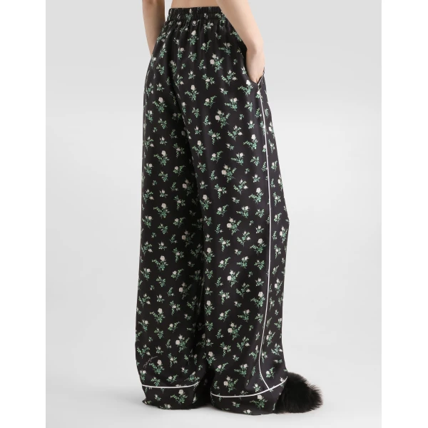 Dolce & Gabbana Roses and lilies of the valley-print twill vanity trousers, view 6