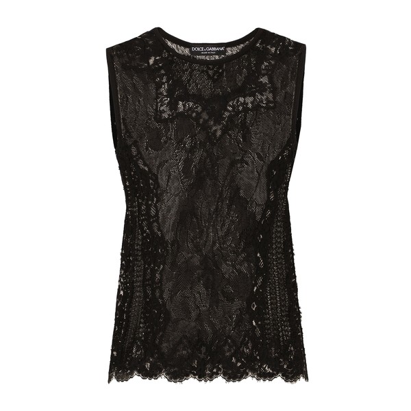 Dolce & Gabbana Round-neck lace-stitch jacquard sweater