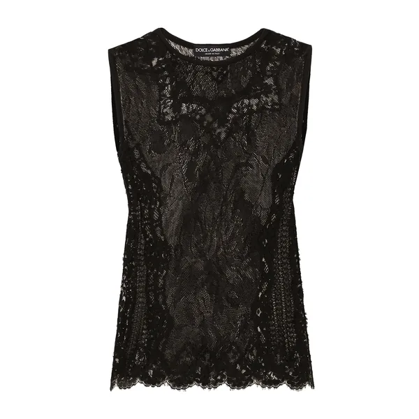 Dolce & Gabbana Round-neck lace-stitch jacquard sweater